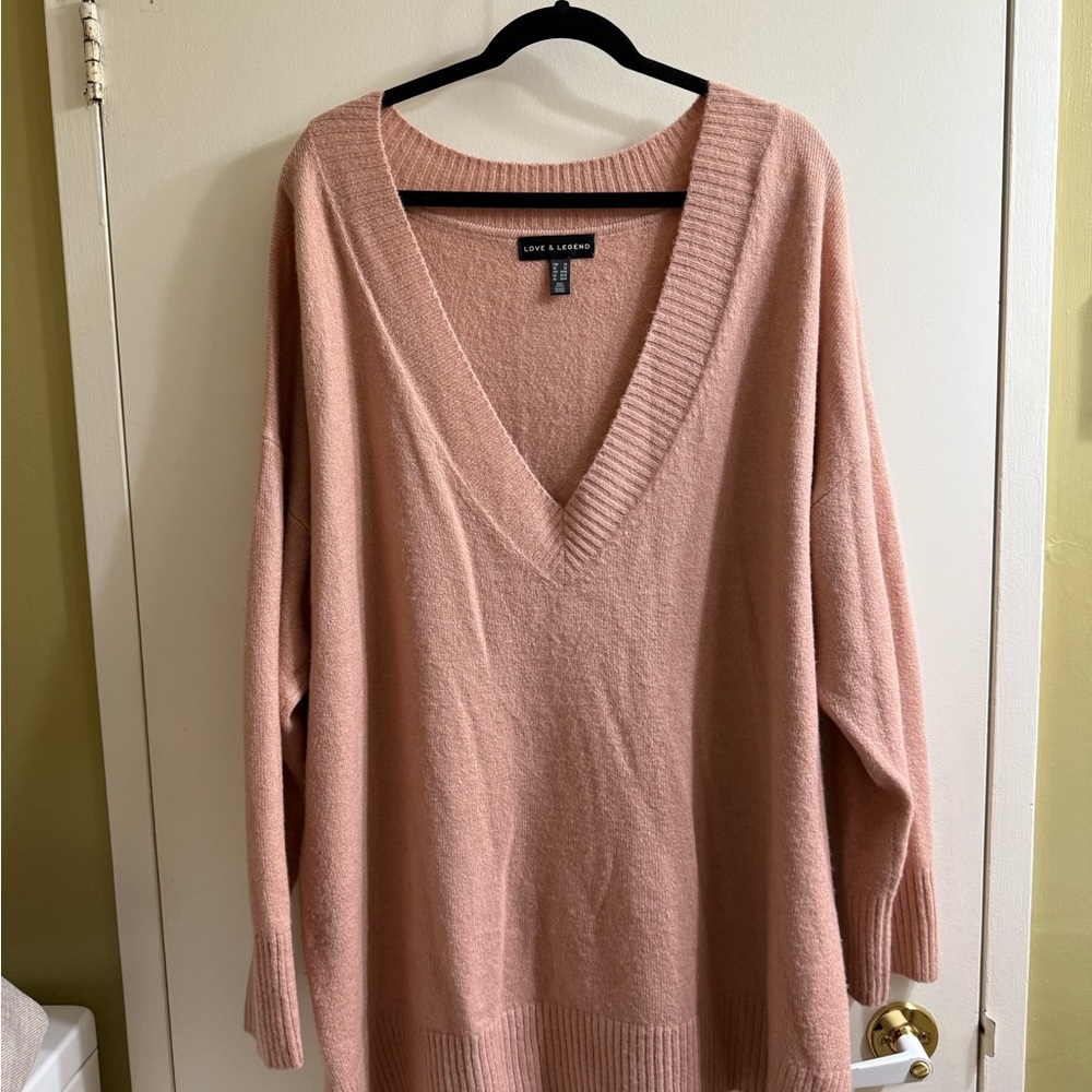 Love & Legend Soft Blush V-Neck Sweater